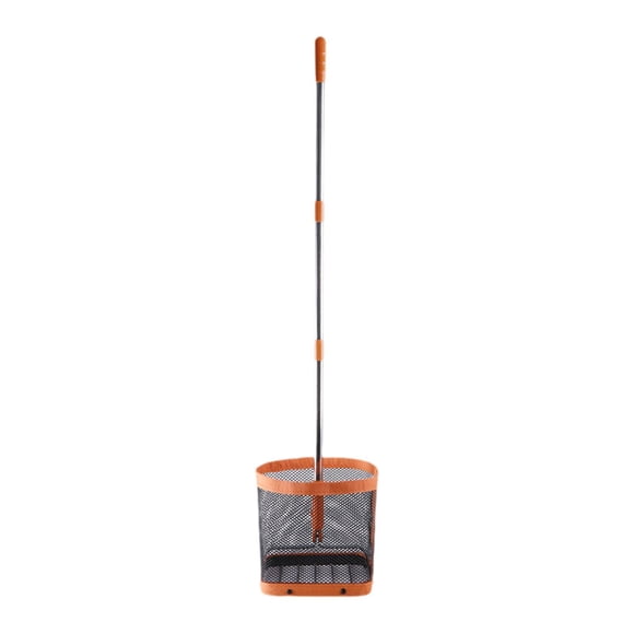 Pingpong Picker Recogedor de Pelotas Telescópico Portátil de Acero Inoxidable con Bolsa de Red Adecuado para Entrenamiento Práctica Deportiva Naranja
