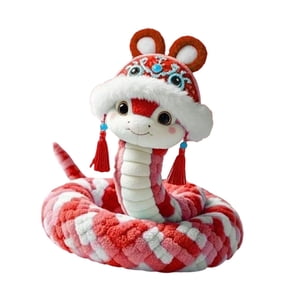 Bothyi - Año Nuevo Chino Serpiente Peluche Juguete Foto Prop Para Oficina Regalo De Cumpleaños Gabinete Rojo 25Cm