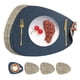 thumbnail image 1 of Set 4 Individuales + 4 Posavasos Impermeables Antimanchas 2 En 1 Jaspeado Azul, 1 of 8