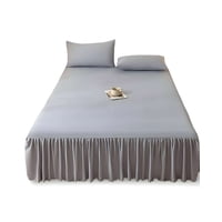 Genérico - Faldón De Cama Con Volado Protector De Base De Cama Plaza Y Media 105X200 Cm 06