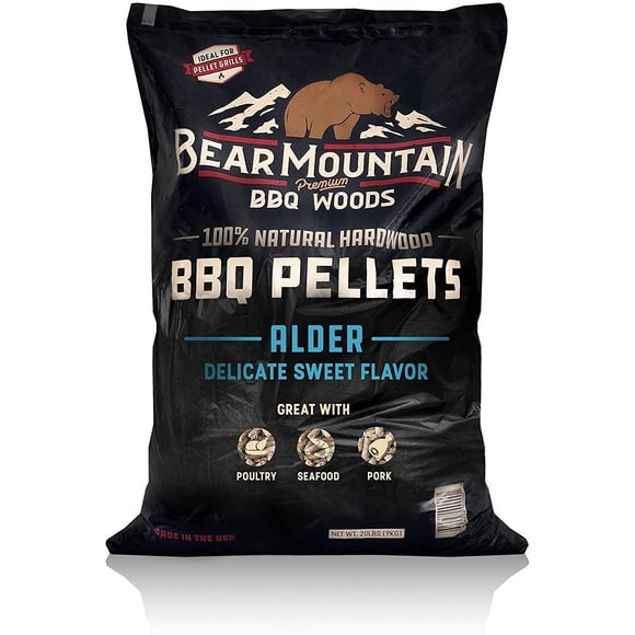 Pellets de Madera Bear Mountain Alder 9 kg Sabor Ahumado para BBQ