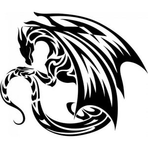 Rienda Libre Graphics - Decomural Winged Dragon Fantasy Tribal Ws-18244