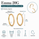 thumbnail image 2 of Argollas Emma 20G 8mm zirconias titanio PVD oro 18k, 2 of 3