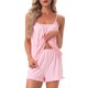 thumbnail image 1 of Conjunto de pijama de 2 piezas sin mangas con volantes para mujeres, conjunto de lencería para dormir y descansar, XX-Large, rosa, 1 of 6