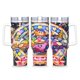 thumbnail image 1 of Kirby Vaso aislado de acero inoxidable con asa, diseño temático, regalo para familia, amigos y fans; incluye pajita y encaja en el portavasos estándar, 40 oz, 1 of 6
