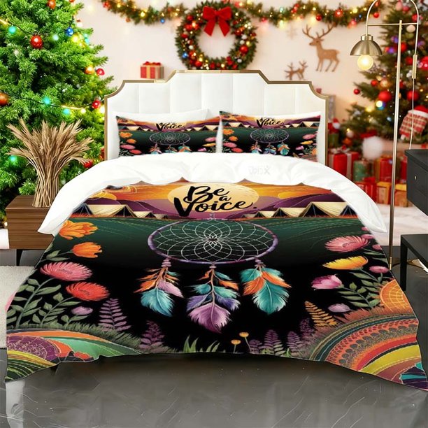 Decorative Painting Printed Duvet Cover Set Printed Bedding Soft Duvet Cover And Two Pillowcases Suitable for All Seasons Ideal for Family Bedrooms And Guest Ro