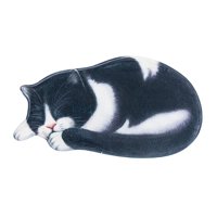 Magideal - Alfombra De Gato Durmiente, Alfombra 3D Para Gato, Alfombra Moderna Antideslizante Para Decoración Del Hogar, Felpudo Para Interior, Habitación De Niñ Blanco Negro