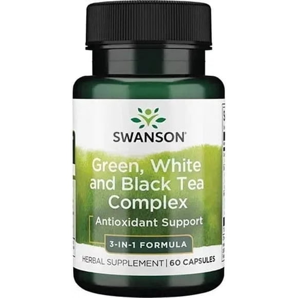 Green, White And Black Tea Complex 60 Capsulas Swanson Sin Sabor