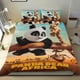 thumbnail image 1 of Oso Panda en África Conjunto de sábanas temático, trío de piezas, cómodo y amigable con la piel, diseño único, regalo de decoración para el hogar para familiares, amigos y fans,135cm *200cm, 1 of 6