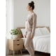 thumbnail image 4 of Pijama Franela Mujer Estampado Flor de Loto Beige beige M, 4 of 8