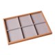 thumbnail image 3 of Bandeja Organizadora De Joyas De Madera Práctica Para Anillos Hogar Dormitorio Cajón Pulsera 6 Rejillas Marrón Claro, 3 of 5