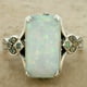 thumbnail image 4 of 1pc Stylish Vintage Opal Ring for Men - Elegant Square Design with Silvery Finish, 4 of 4
