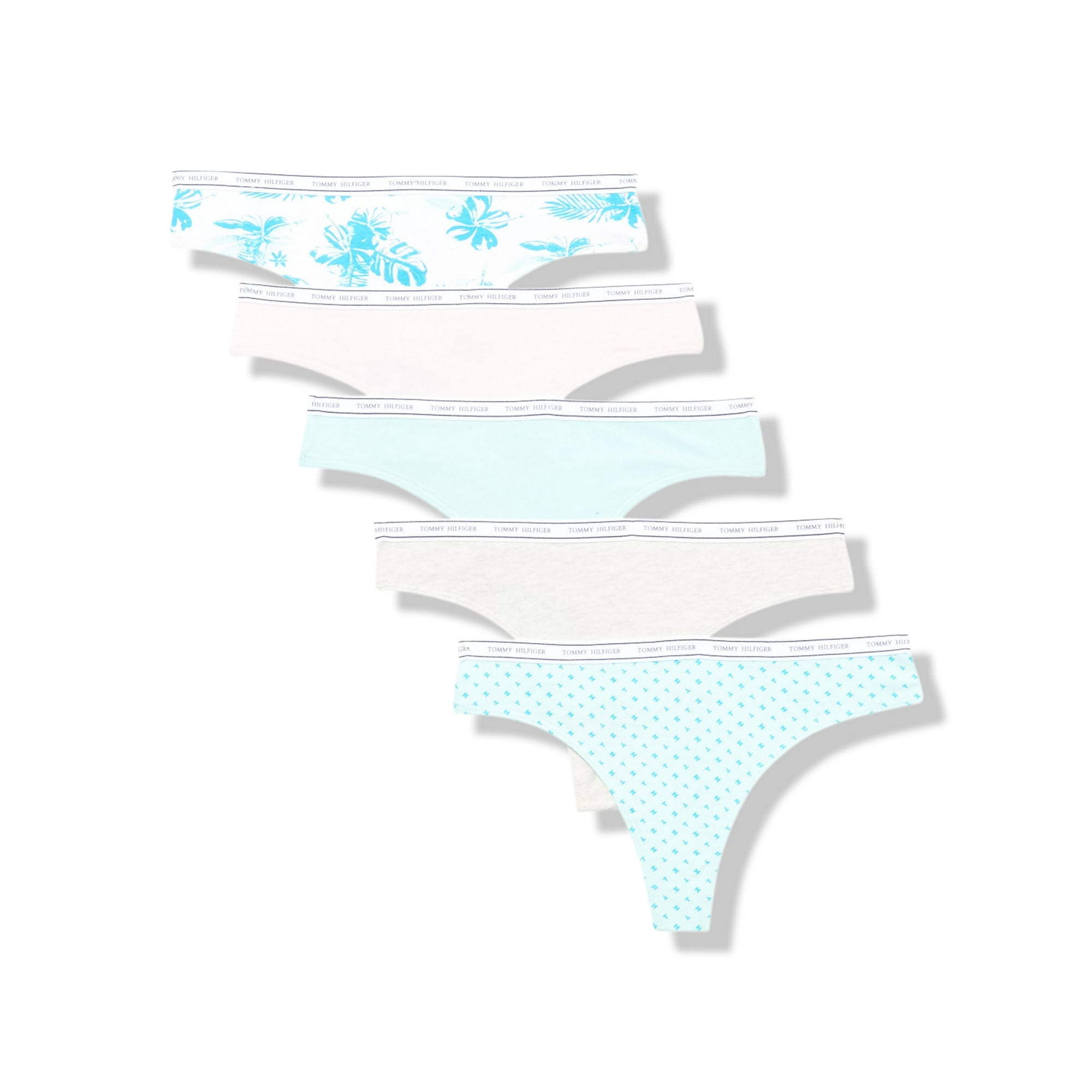 Tanga Tommy Hilfiger Con El Logotipo Clásico De Algodón Para Mujer, Paquete De 5