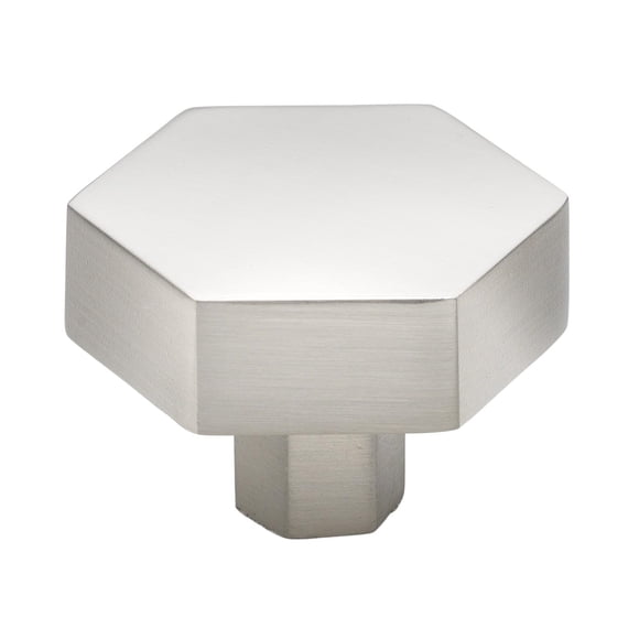 Perilla para gabinete GlideRite 5824 de níquel satinado, hexagonal de 4 cm