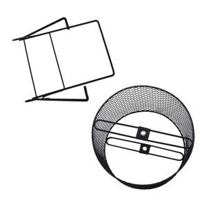 Ioensy - Rueda De Ejercicio Para Correr De Hámster De Hierro, Rueda Para Correr De Conejillo De Indias, Malla De Alambre Negro, 21X15X23Cm