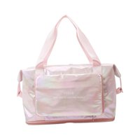 Magideal - Bolsa De Lona De Viaje Bolsa De Gimnasia Deportiva Bolsa De Yoga Ligera Multiusos Bolsa De Equipaje Bolsa De Asas Plegable Bolsa De Noche Para Acampar Rosa Claro