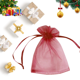 thumbnail image 4 of Xiao Hua 100 Piezas de Bolsa Transparente de organza para Dulces de Regalo, Bolsa de Joyería de Bolsa Cepillada Holgada para Regalo de Boda y Fiesta, Bolsa de Regalo para Vacaciones Navidad Día de, 4 of 4