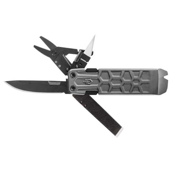 Paleta multiherramienta Gerber Gear Lockdown plateada con 10 herramientas