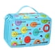thumbnail image 4 of Bolsa de lápices de 2 capas con 72 ranuras, bolsa de papelería, bolsa de maquillaje, funciones, 7,87x4,92x3,15 pulgadas, doble cremallera, bolsa , Azul claro, 4 of 5