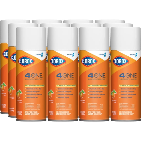 Limpiador desinfectante CloroxPro 4 en uno, lata de aerosol de 414 ml (paquete de 12)