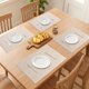 thumbnail image 3 of Juego de 6 manteles individuales de plástico para decoración de mesa de comedor, lavables, manteles de cocina, limpiar con un paño, dorado, 17.7*11.8 pulgadas, 3 of 6