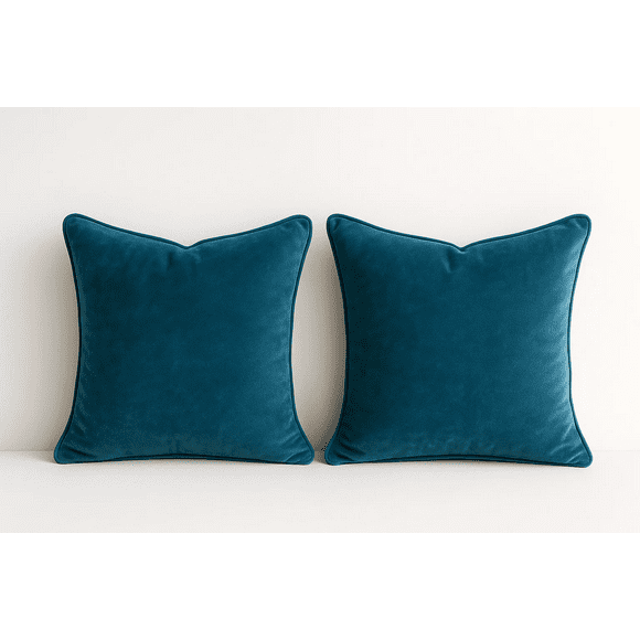 Cojines Decorativos Felpa Azul Petroleo