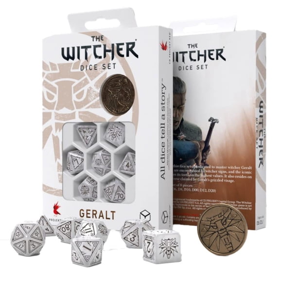 Set de dados Q-Workshop Witcher Geralt The White Wolf