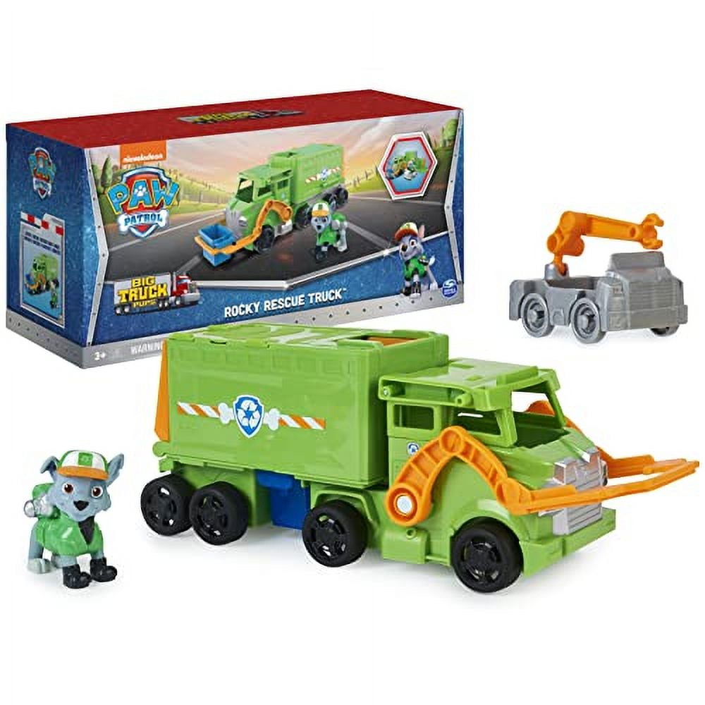 Camión De Pup's Rocky Grande Paw Patrol Transformable Con Figura De Acción Coleccionable