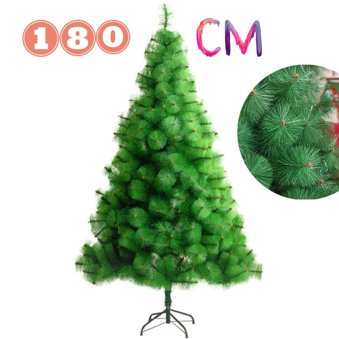 Genérico - Arbol De Navidad Hoja Punta Aguja 180cm Alto Soporte Metal