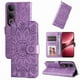 thumbnail image 1 of Funda tipo cartera FOXDOCK para Vivo V50 Lite , diseño girasol en relieve, cuero PU, cierre magnético, soporte y tarjetero, 1 of 5