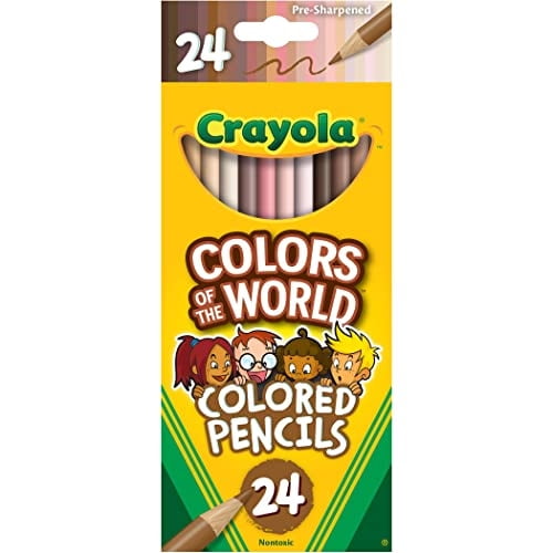 Crayola Colored Pencils 24 Count, Colores del Mundo, Tonos de Piel Lápices de Colores