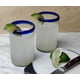thumbnail image 2 of Juego de 6 vasos de vidrio Dos Sueños de 414 ml con borde azul, 2 of 9