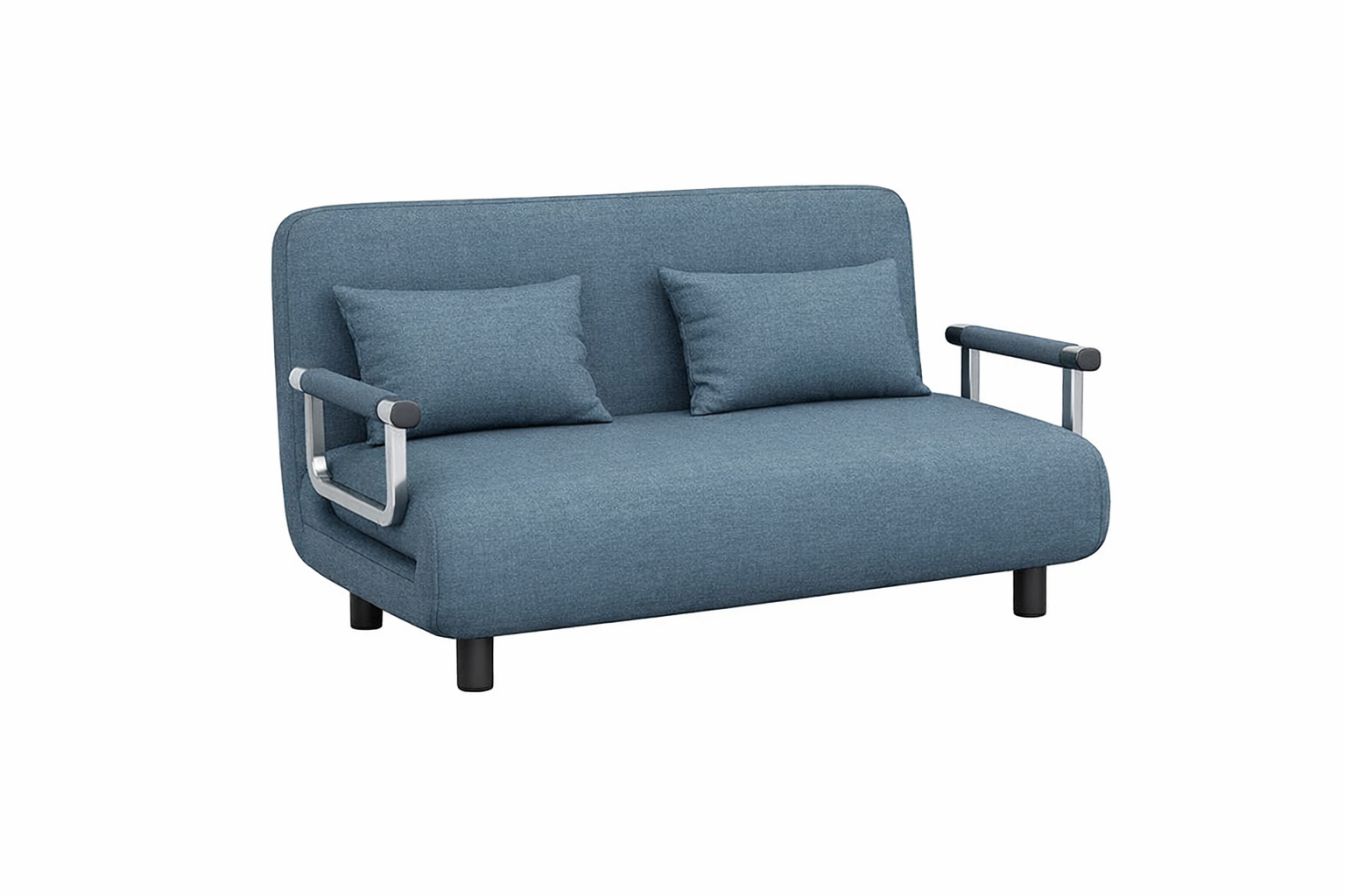 Space Home - Sofá Cama Extensible 2 Plazas Azul Con Apoyabrazos 190X150