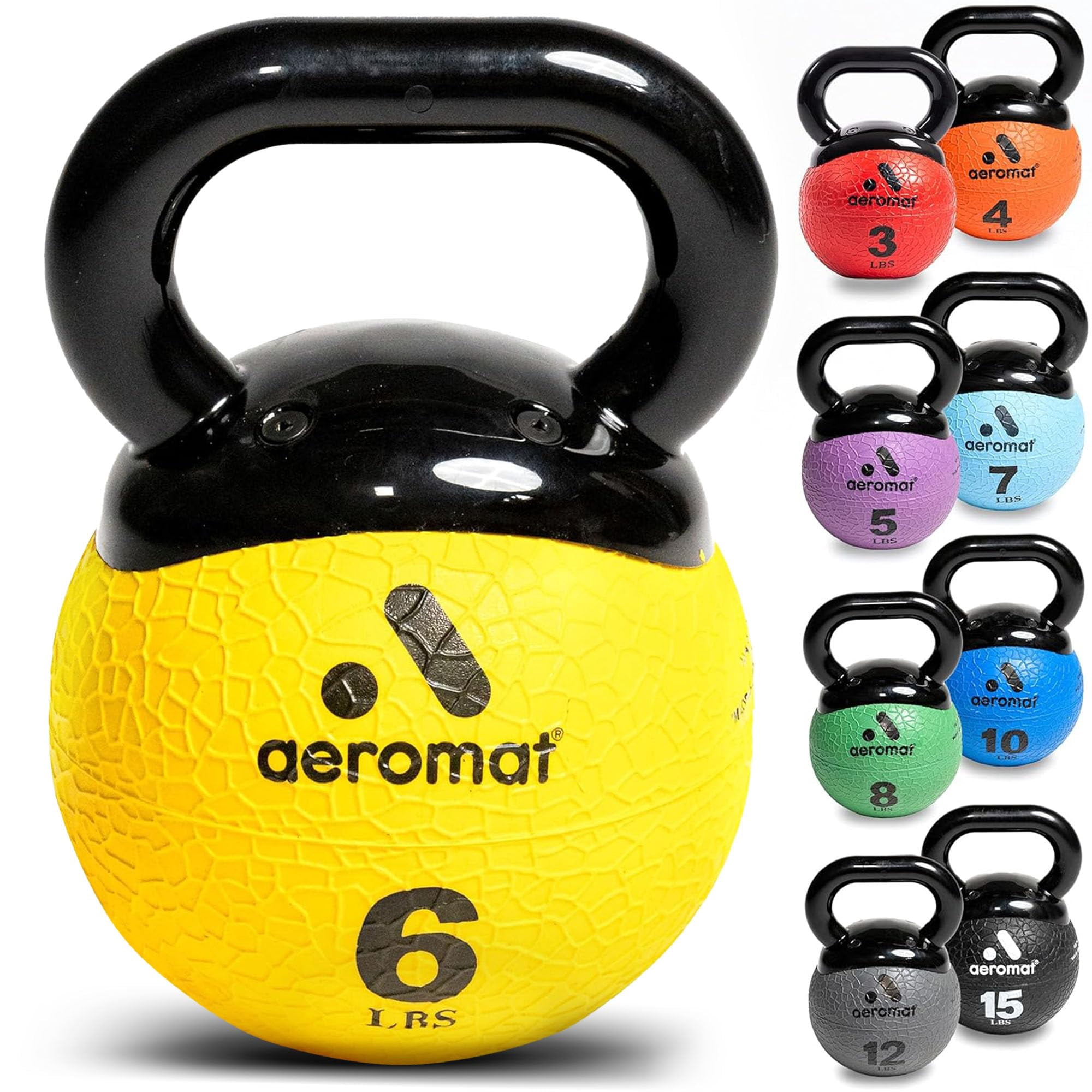 Set De Pesas Rusas Aeromat De 3 Kg Para Mujer, Color Amarillo (juego De 2)