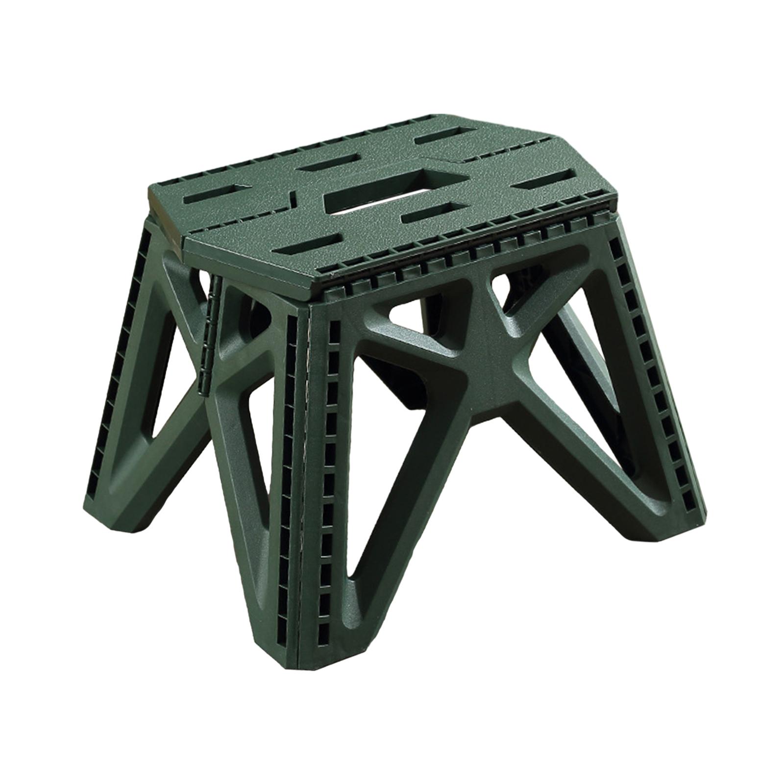 Magideal - Taburete Plegable Con Escalón, Taburete Con Escalón De Alta Carga, Taburete Para El Hogar, Silla De Pesca Para Senderismo, Dormitorio, Baño, Barbacoa Verde