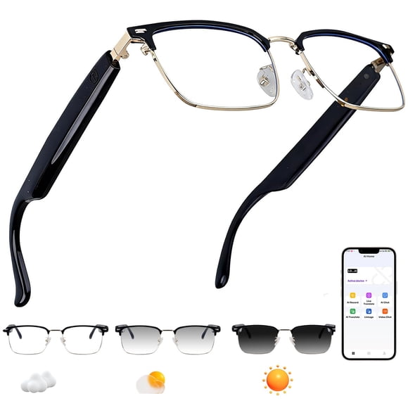 Gafas inteligentes LYZHQHT con Bluetooth, traducción con IA y protección UV