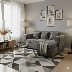 Deco Outlet - Seccional Kansas 3.1 Felpa Gris