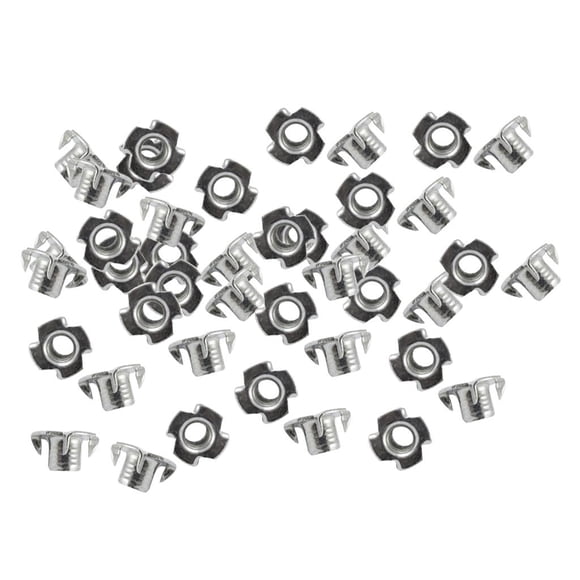 50 piezas de zinc chapado en acero al carbono de cuatro garras T tuerca roscada inserta rosca M6
