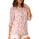 thumbnail image 5 of INSPIRE CHIC Camisas de Mujer de Manga 3/4 Blusas de Chifón Floral Rosa-Naranja Floral M, 5 of 7