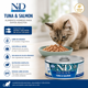 thumbnail image 2 of N&D Ocean Feline Tuna & Salmon Alimento Húmedo para Gatos Adultos Lata 70 g, 2 of 5