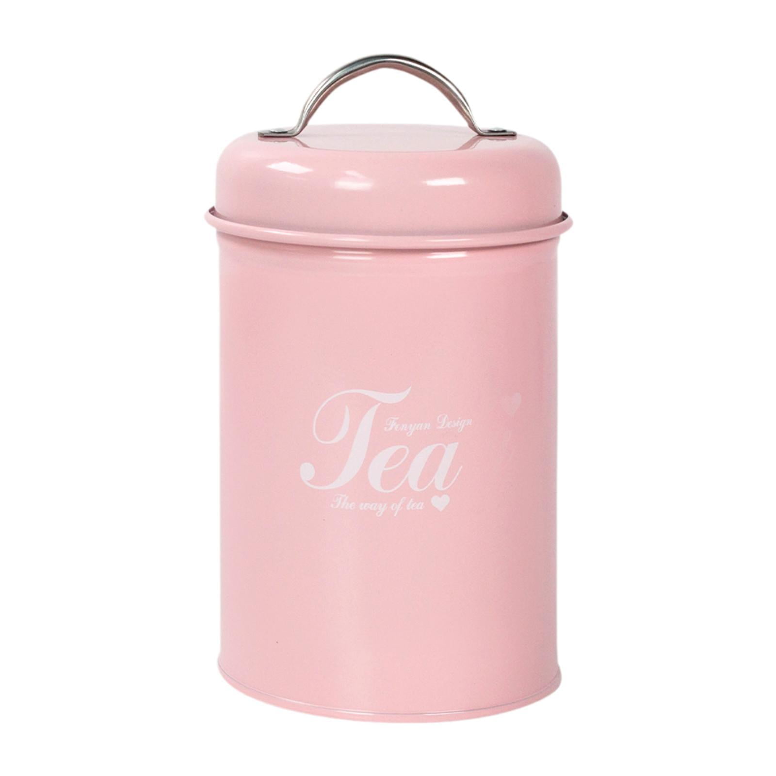 Magideal - Jarra De Almacenamiento De Comida De Café Con Tapa Organizador De Alimentos De Harina Café Container De Azúcar Contenedor De Perros Para Sala De Estar Té Rosado