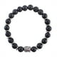 thumbnail image 2 of Pulsera unisex elástica piedras volcánicas y Buda, 2 of 5