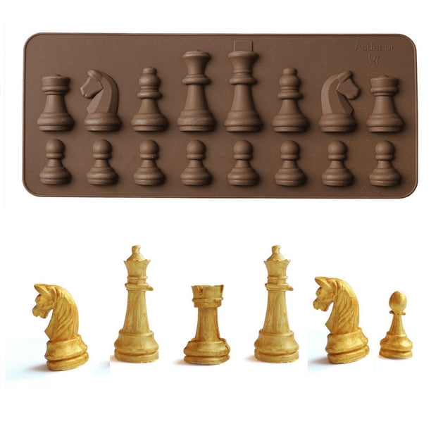 1pc, Chess Chocolate Mold, 3D Silicone Mold, Candy Mold, Fondant Mold, For DIY Cake Decorating Tool, Baking Tools, Kitchen Gadgets, Kitchen Accessories, Home Kitchen Items