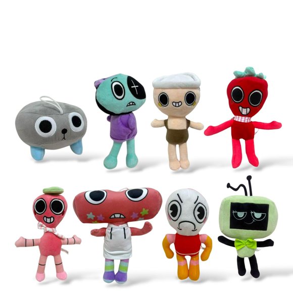 Set de 8 peluches suaves y coloridas Lalaville