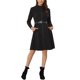 thumbnail image 1 of Vestido de Gamuza Sintética para Mujer de INSPIRE CHIC Cuello Alto Cremallera con Cinturón Vestidos Vintage XS Negro, 1 of 6