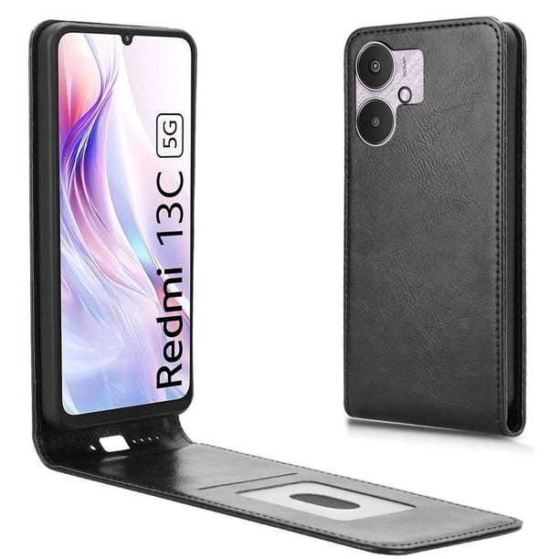 Funda tipo folio para Xiaomi POCO C65 con soporte magnético y protección para la cámara Negro