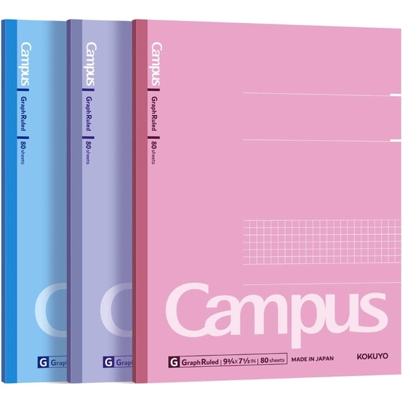 Cuaderno KOKUYO Campus Pack de 3 (25 cm × 20 cm) Cuadriculado 80 páginas