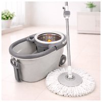 Irm - Mopa Trapeador Giratoria 360 Centrifugadora Acero Removible Color Gris