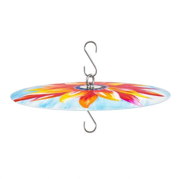 Alimentador de Aves MEKKAPRO 32 cm Rojo Floral Resistente a la Intemperie