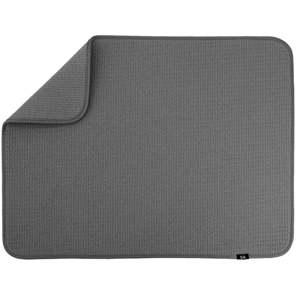 Alfombrilla para secar platos S&T INC. Microfibra absorbente XL de 45 x 60 cm